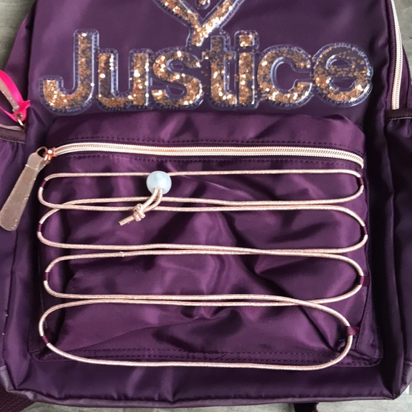 🌟 HOST PICK!🌟 JUSTICE girls purple sparkle backpack - NEW with tags - Picture 8 of 13